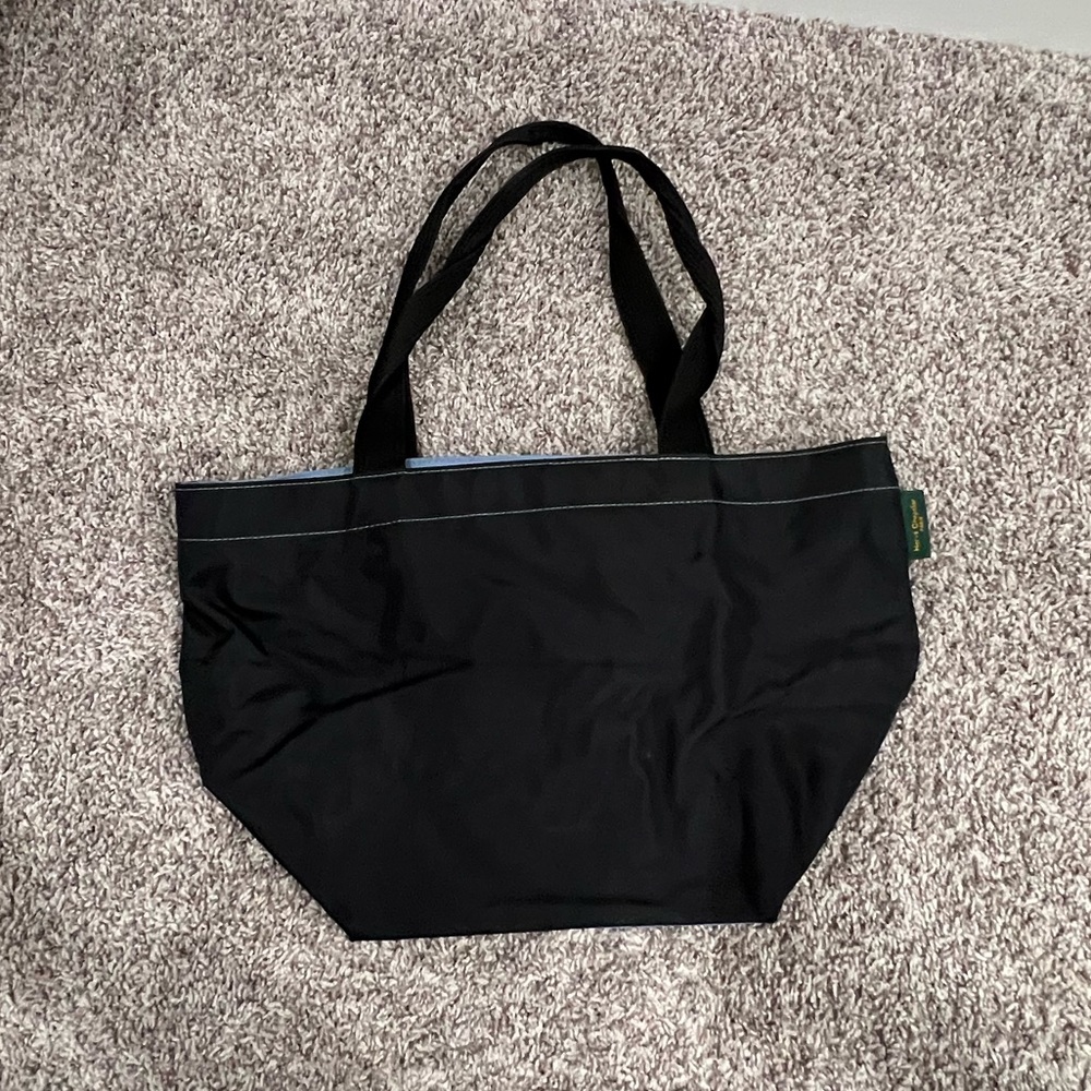 Herve chapelier black and blue medium tote bag